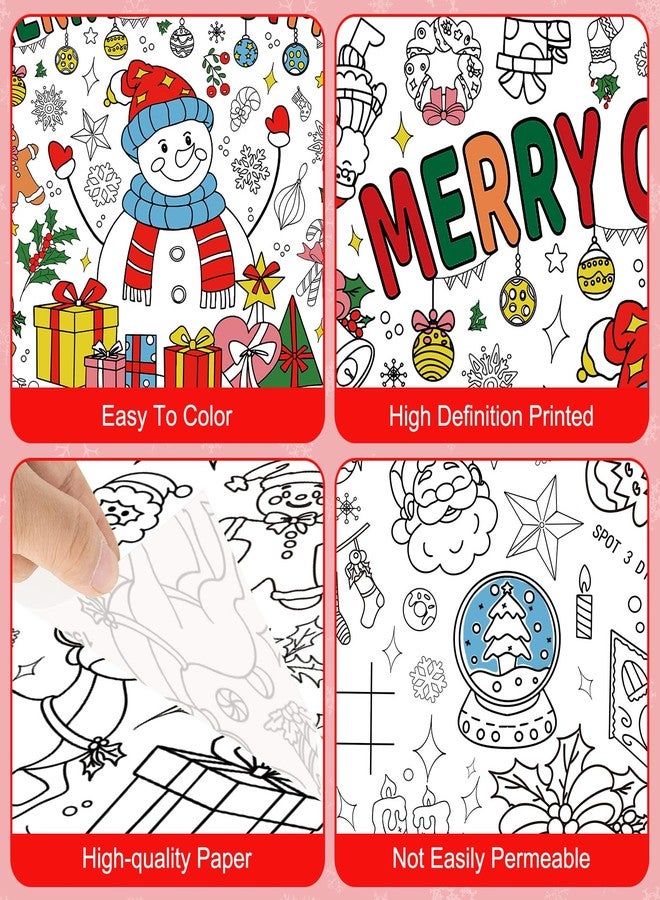 Litmitfu Giant Merry Christmas Coloring Poster - Large Christmas Coloring Tablecloth, Jumbo DIY Snowman Paper Banner Crafts for Winter Xmas Gifts Game Activities Party Favors Supplies Decorations, 30 x 72 Inch - Image 5